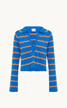 Bella Crop Sweater Wavy Stripes