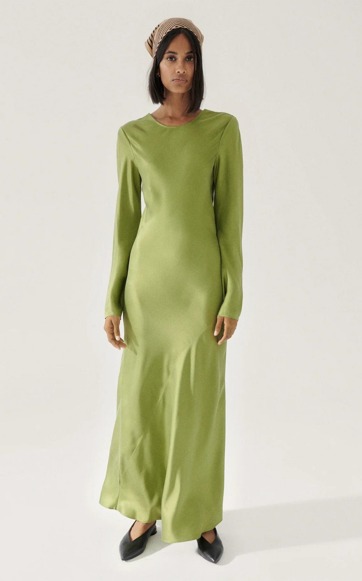Full Sleeve Bias Dress Calla Green