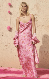 Islamorada Bias Strappy Maxi Dress Canyon Rose