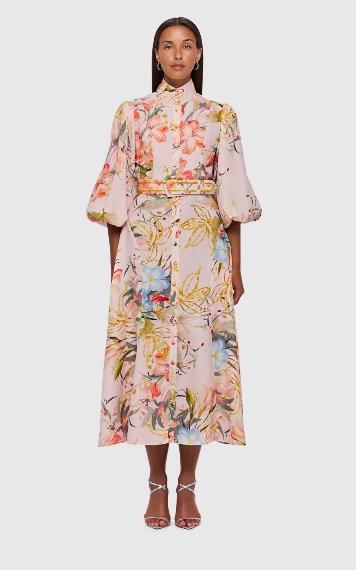 Nellie Midi Dress Opulent Print Blush