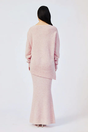 Mollie Knit Maxi Skirt Light Pink