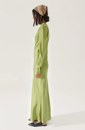 Full Sleeve Bias Dress Calla Green