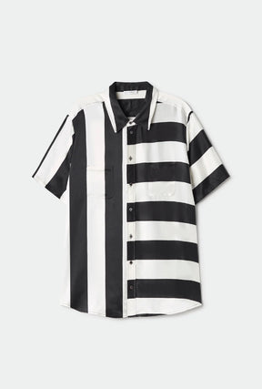 Short Sleeve Boyfriend Shirt Black Stripe