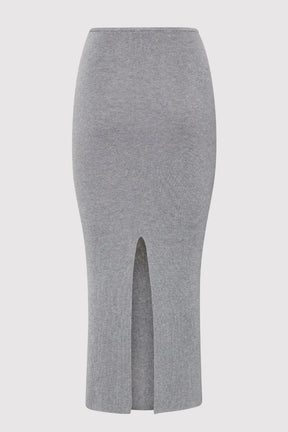 Low Waist Knit Skirt Grey Marle