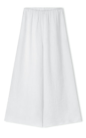 White Textured Linen Lingerie Pant