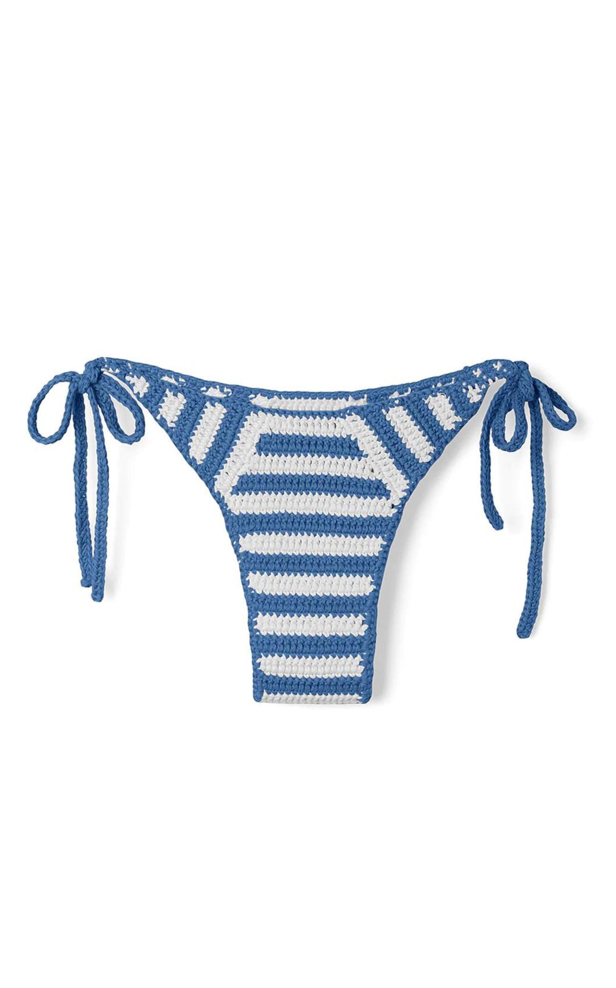 Blue Stripe Cotton Crochet Brief