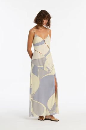 Adrianna Buttoned Slip Dress Cesco Print
