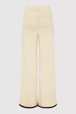 Cotton Knit Pants- Ecru