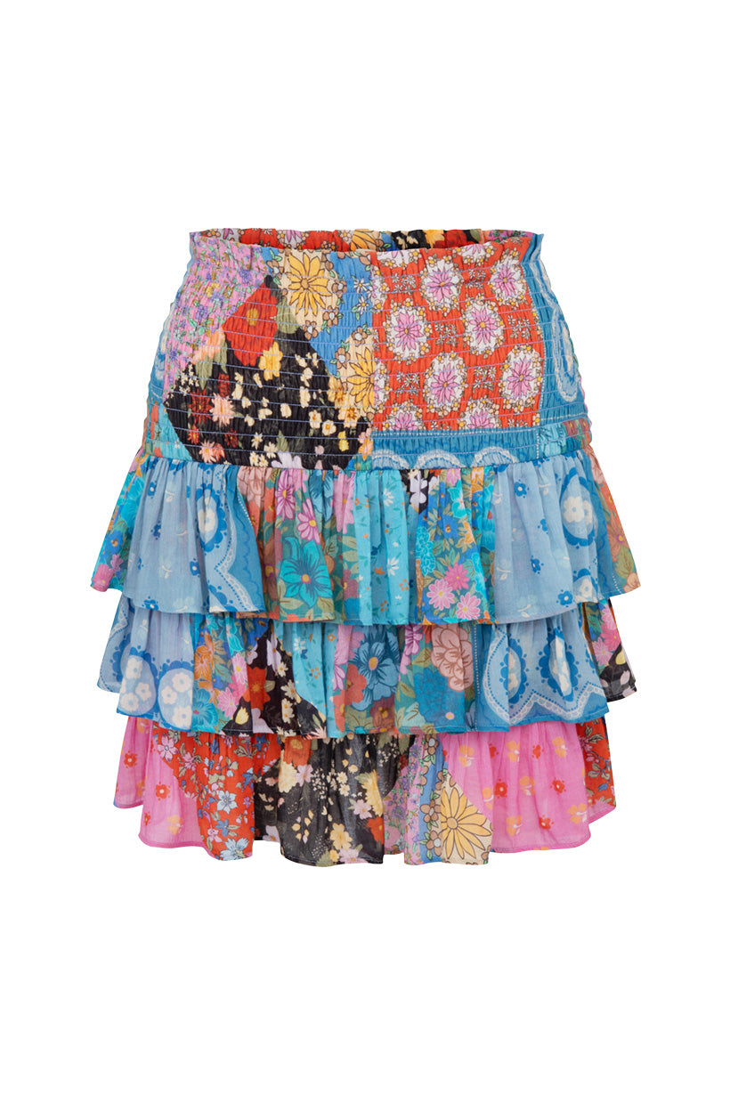 Cha Cha Shirred Mini Skirt Jewel