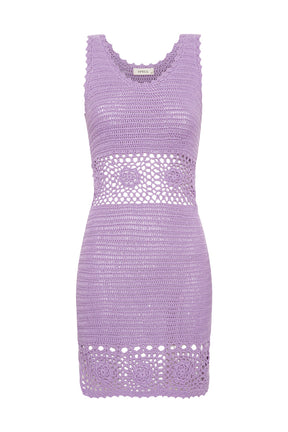 Iluka Crochet Mini Dress Lavender