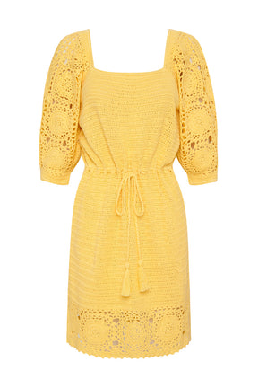 Let the Sunshine in Crochet Mini Dress