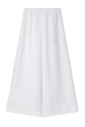White Textured Linen Lingerie Pant