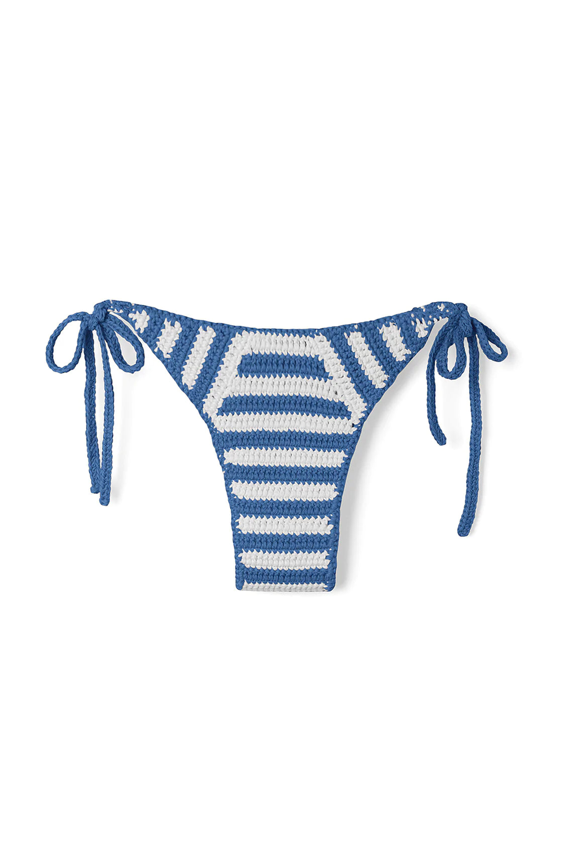 Blue Stripe Cotton Crochet Brief